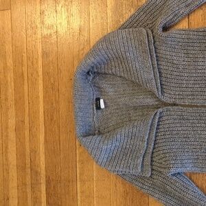 Like New J. Crew Rib Knit Charcoal Gray Sweater Jacket